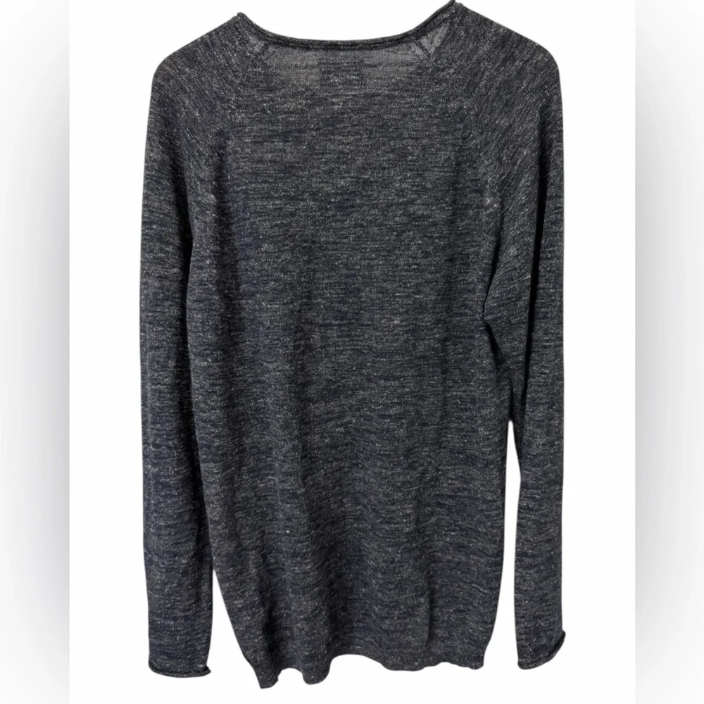 Nudie Jeans Co Vladimir Wool Linen Sweater Blue Speckled L Minimalist - Picture 3 of 5